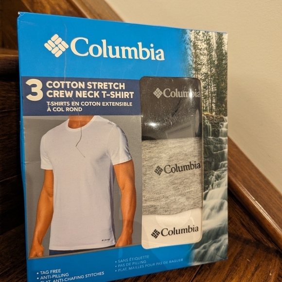 NWT 3pack Columbia t shirt Cotton Stretch Crew Tee, black white & gray Size XL - Picture 5 of 15